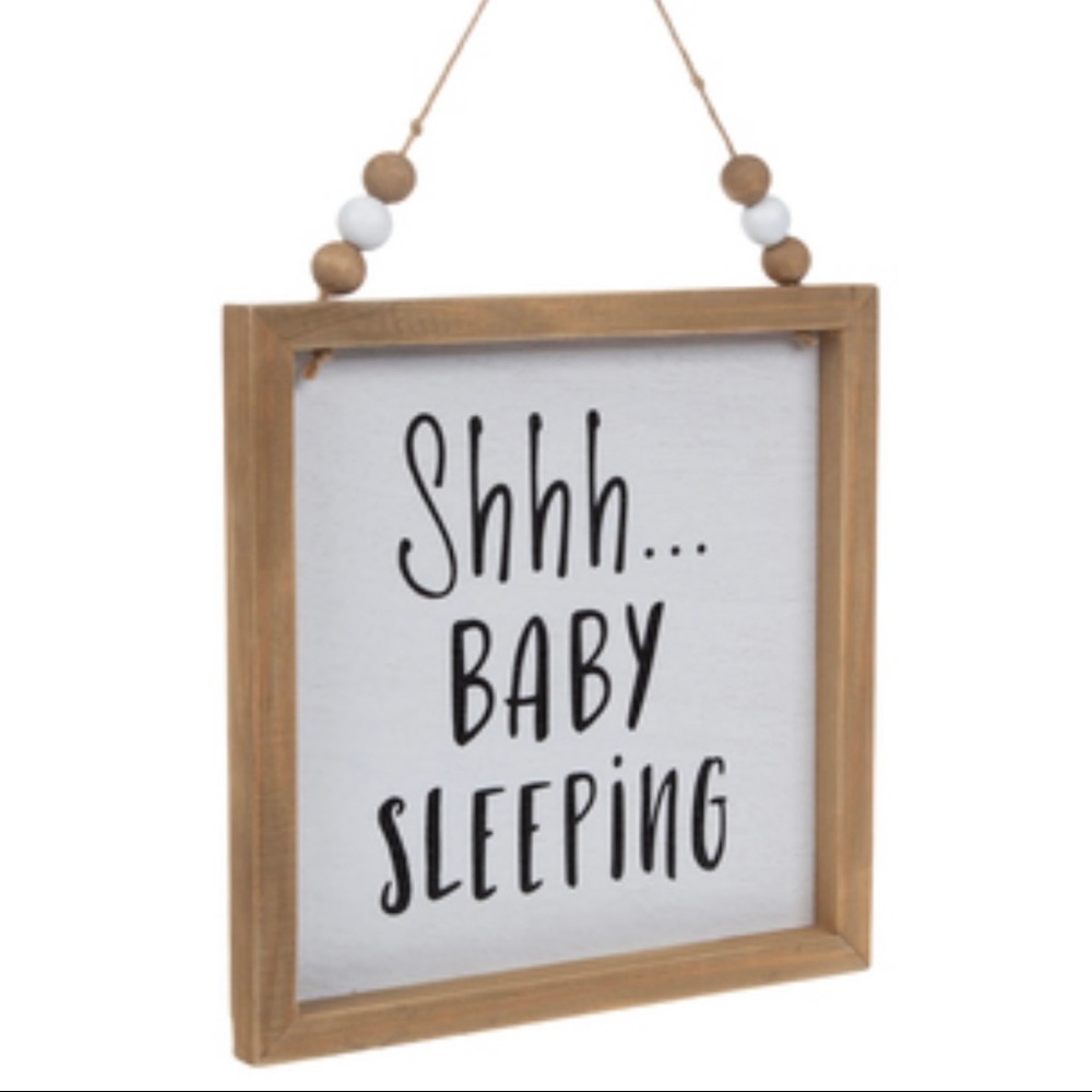 🛍SOLD🛍 NWT Shhh Baby Sleeping Beaded Wood Wall Decor - Picture 3 of 11